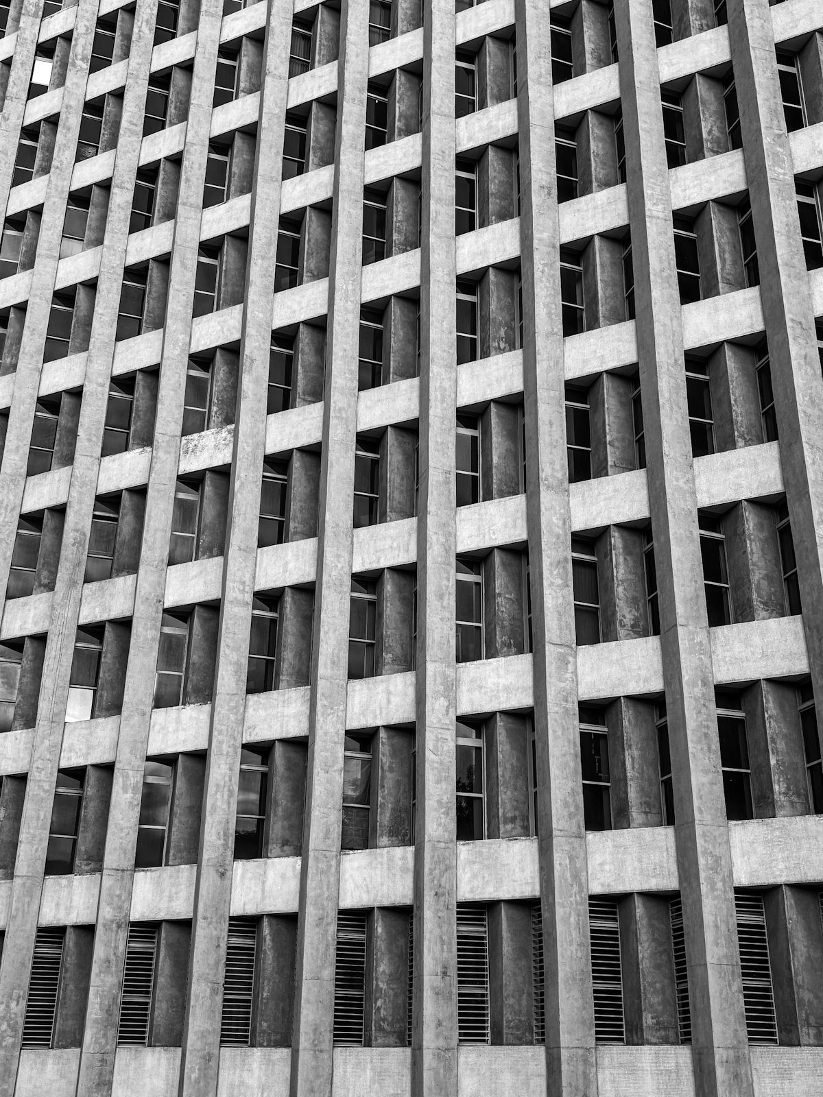 Repeating geometric pattern across an architectural surface